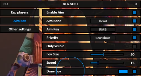 BTG cheat for Valorant - menu screenshot 2